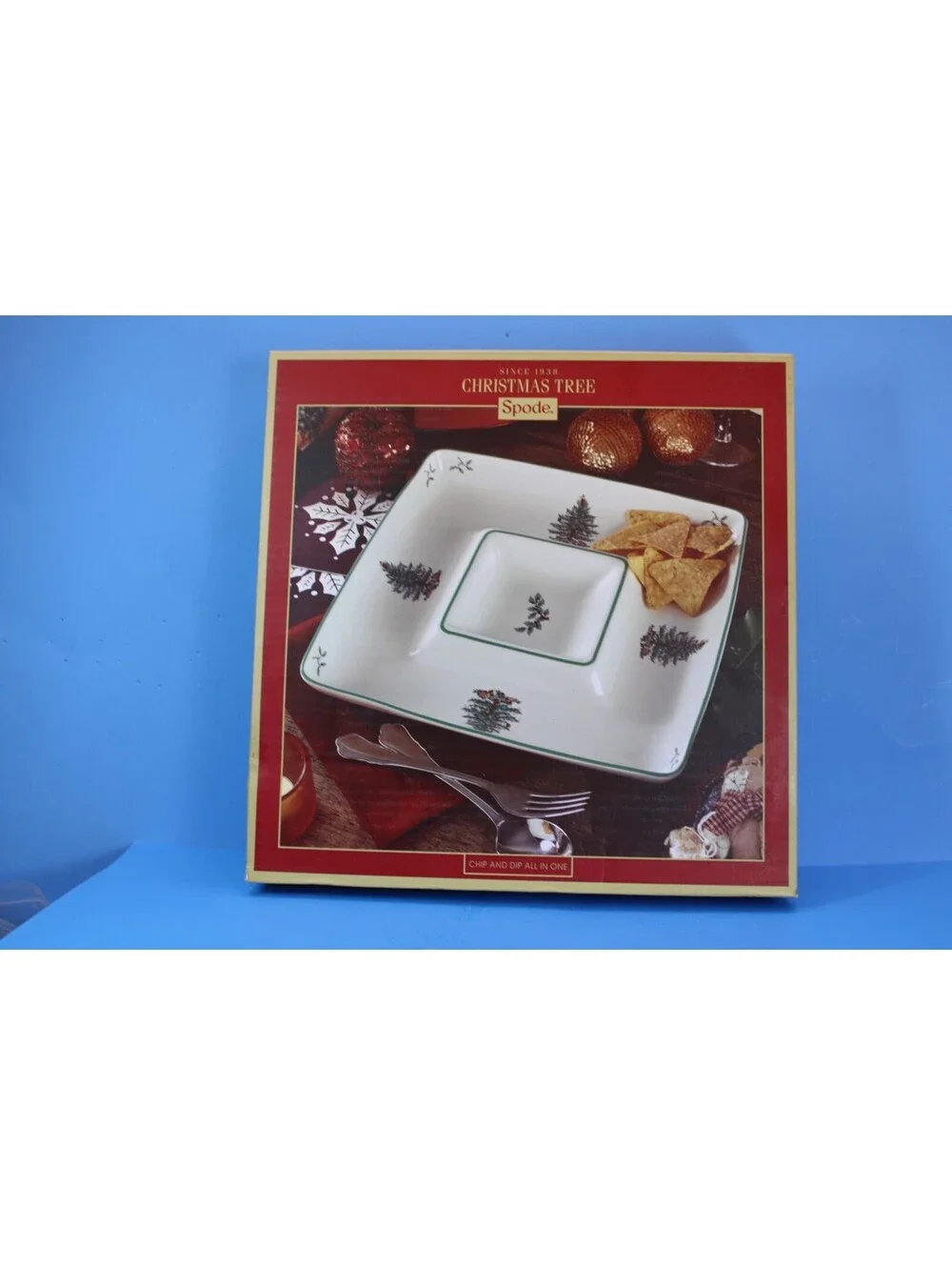 NIB Spode 2011 Annual Christmas Tree Collection Chip & Dip in One Plater 12.5